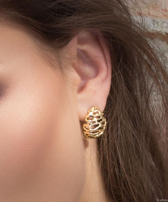 Aranyszínű fém fülbevaló, kivágott formákkal