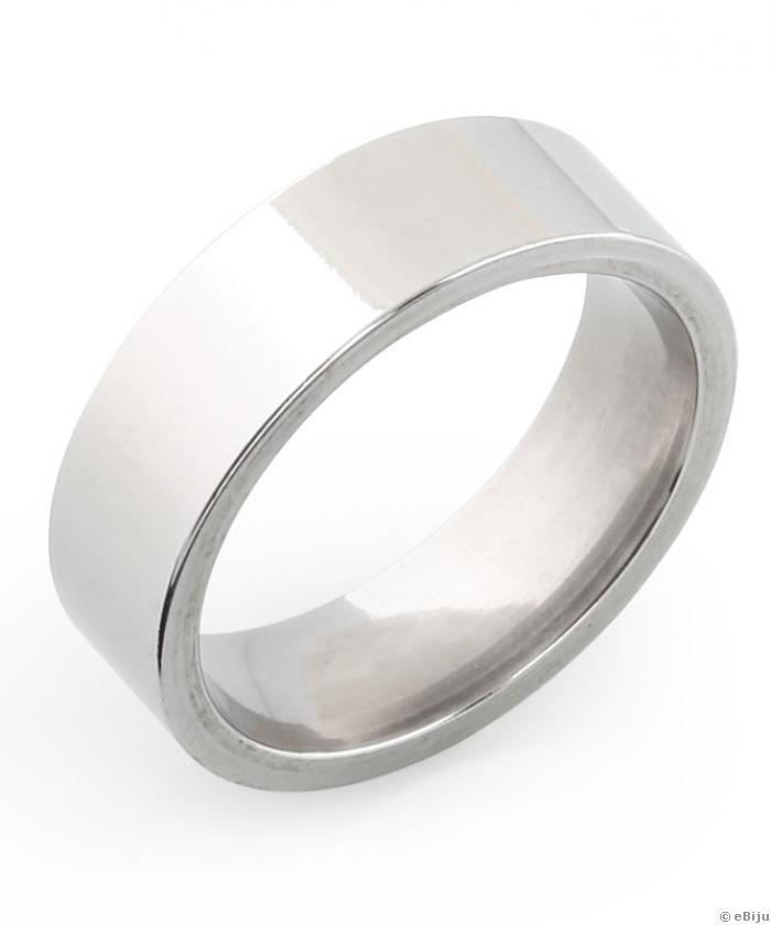 Ezüstszínű uniszex gyűrű, rozsdamentes acélból, 19 mm