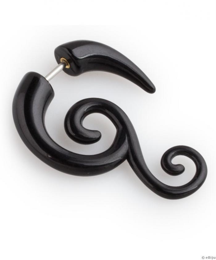 Fekete ‘Maui‘ tribál fülbevaló, ár/buc